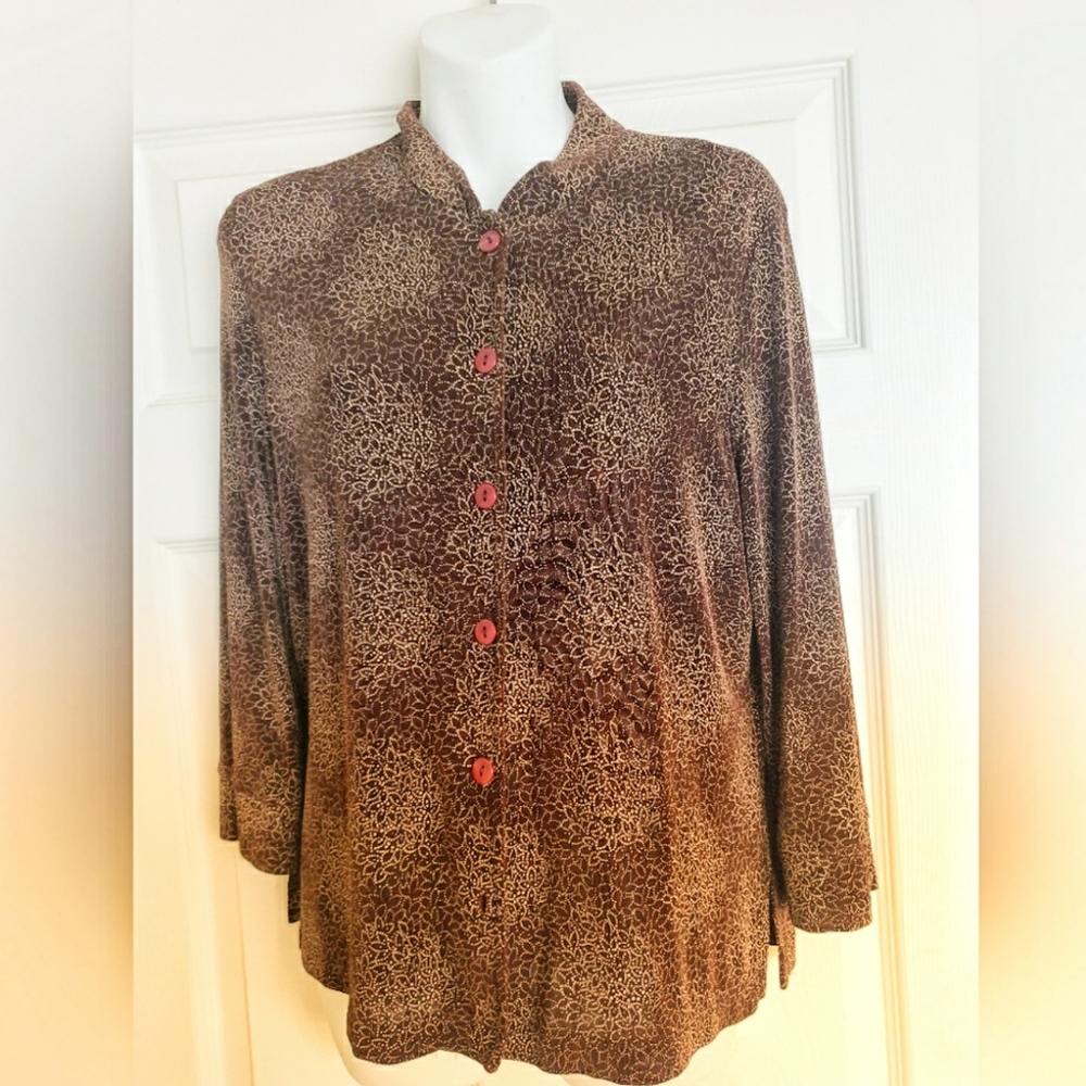 Two Piece Travelling Dress Set In Brown Size Large